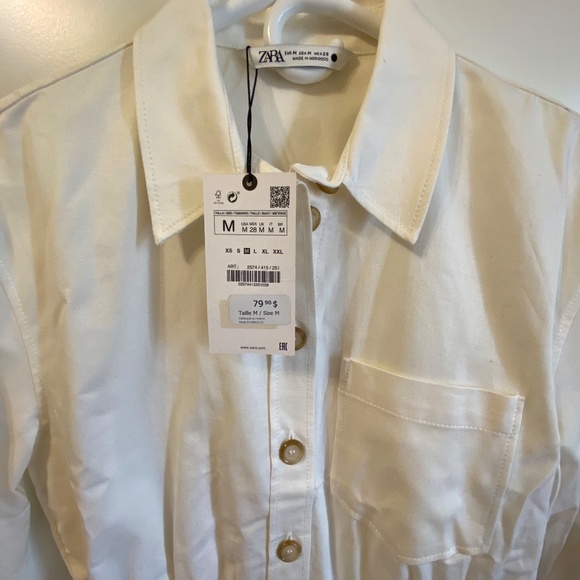 Zara White dress with buttons - Picture 3 of 5